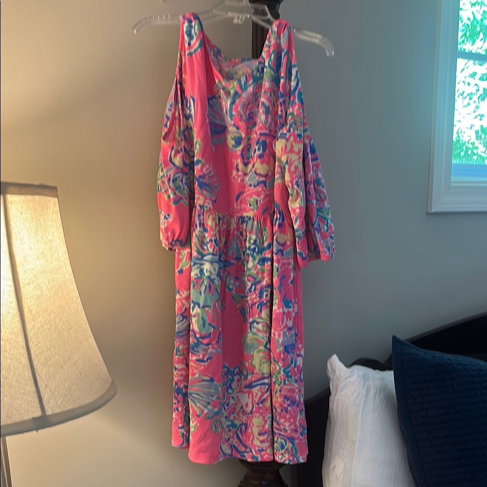 Lilly Pulitzer Orange Pink Cold Shoulder Sundress